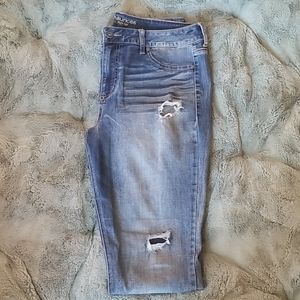 High rise destructed jeggings